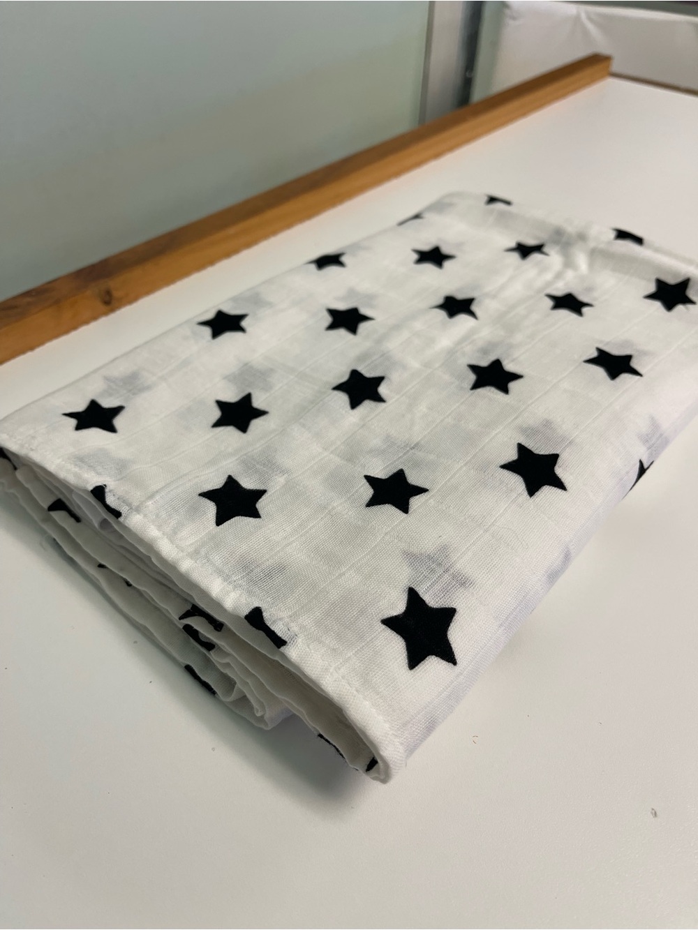 Nordstrom 100% Cotton Swaddle with Black Star Print